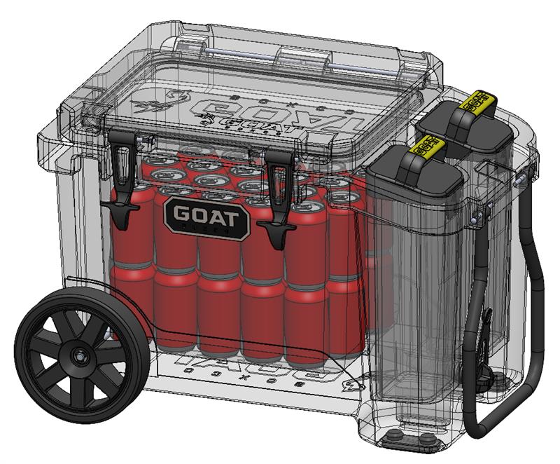GOAT HUB 40 GO — Rolling Cooler with Built-In Dry Storage