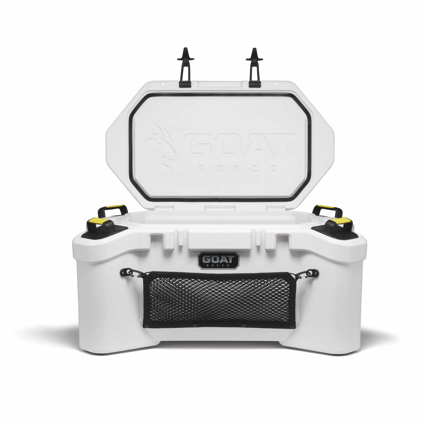 GOAT HUB 70 | 70-Quart Rotomolded Cooler with Built-In Dry Storage
