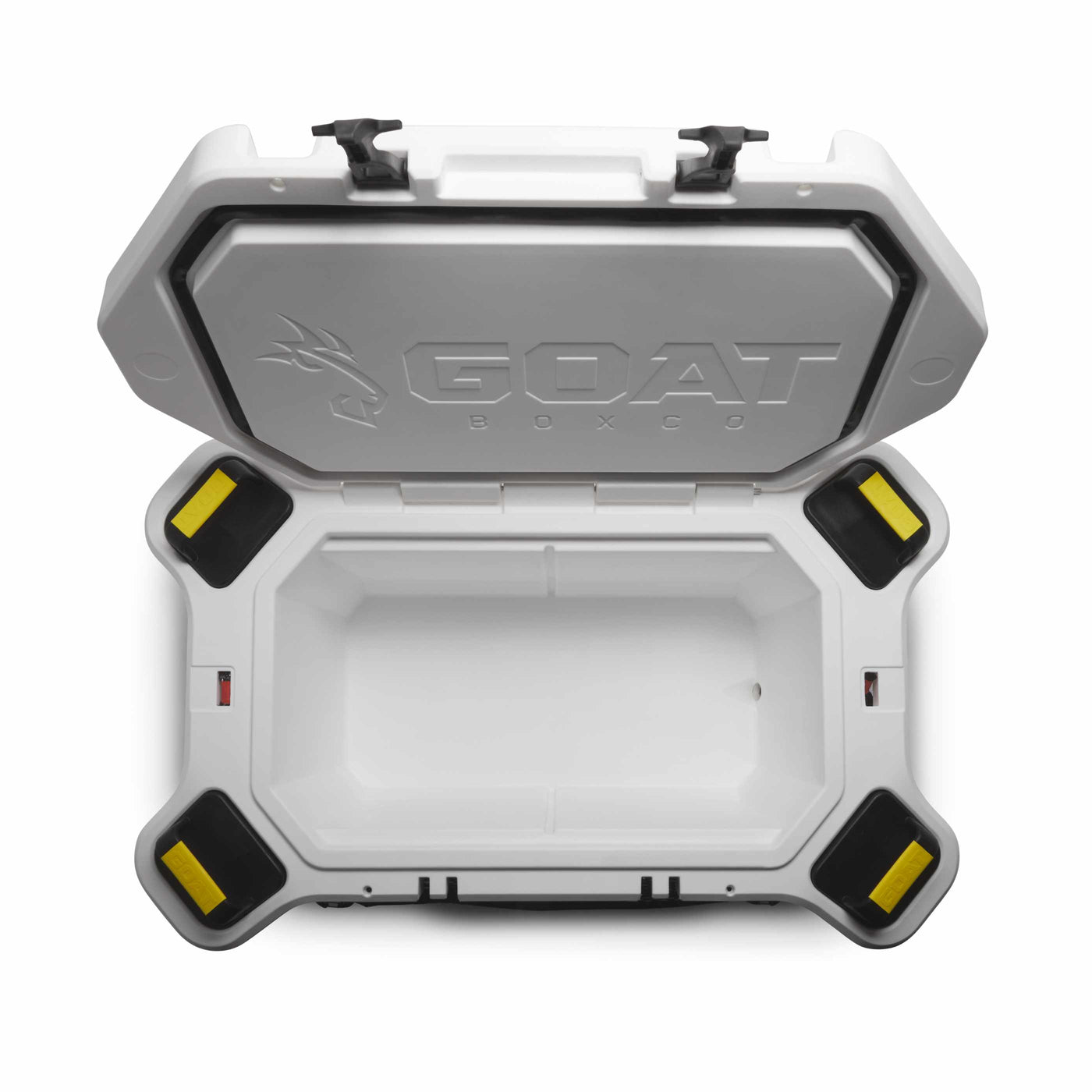 GOAT HUB 70 | 70-Quart Rotomolded Cooler with Built-In Dry Storage