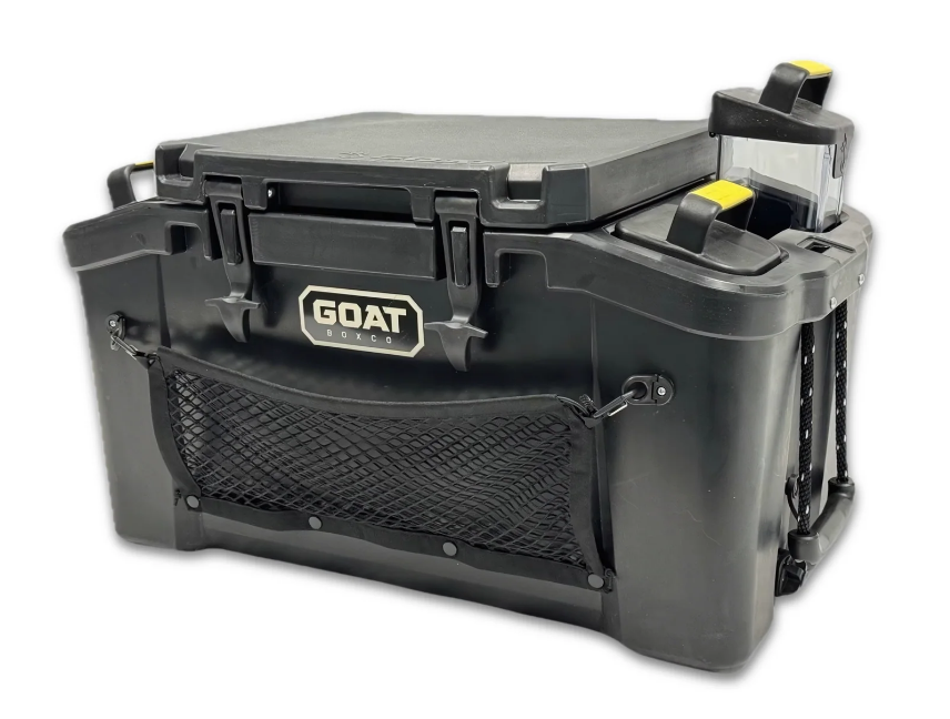 GOAT HUB 50 — 50-Quart Rotomolded Cooler with Built-In Dry Storage