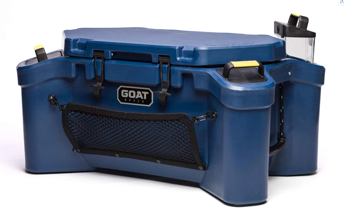 GOAT HUB 70 | 70-Quart Rotomolded Cooler with Built-In Dry Storage