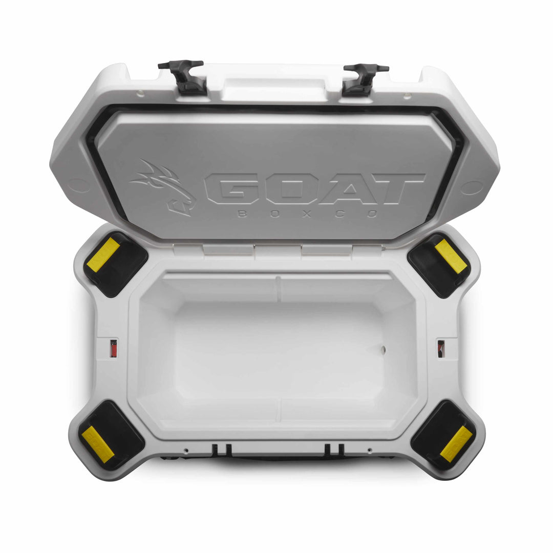 GOAT HUB 70 | 70-Quart Rotomolded Cooler with Built-In Dry Storage