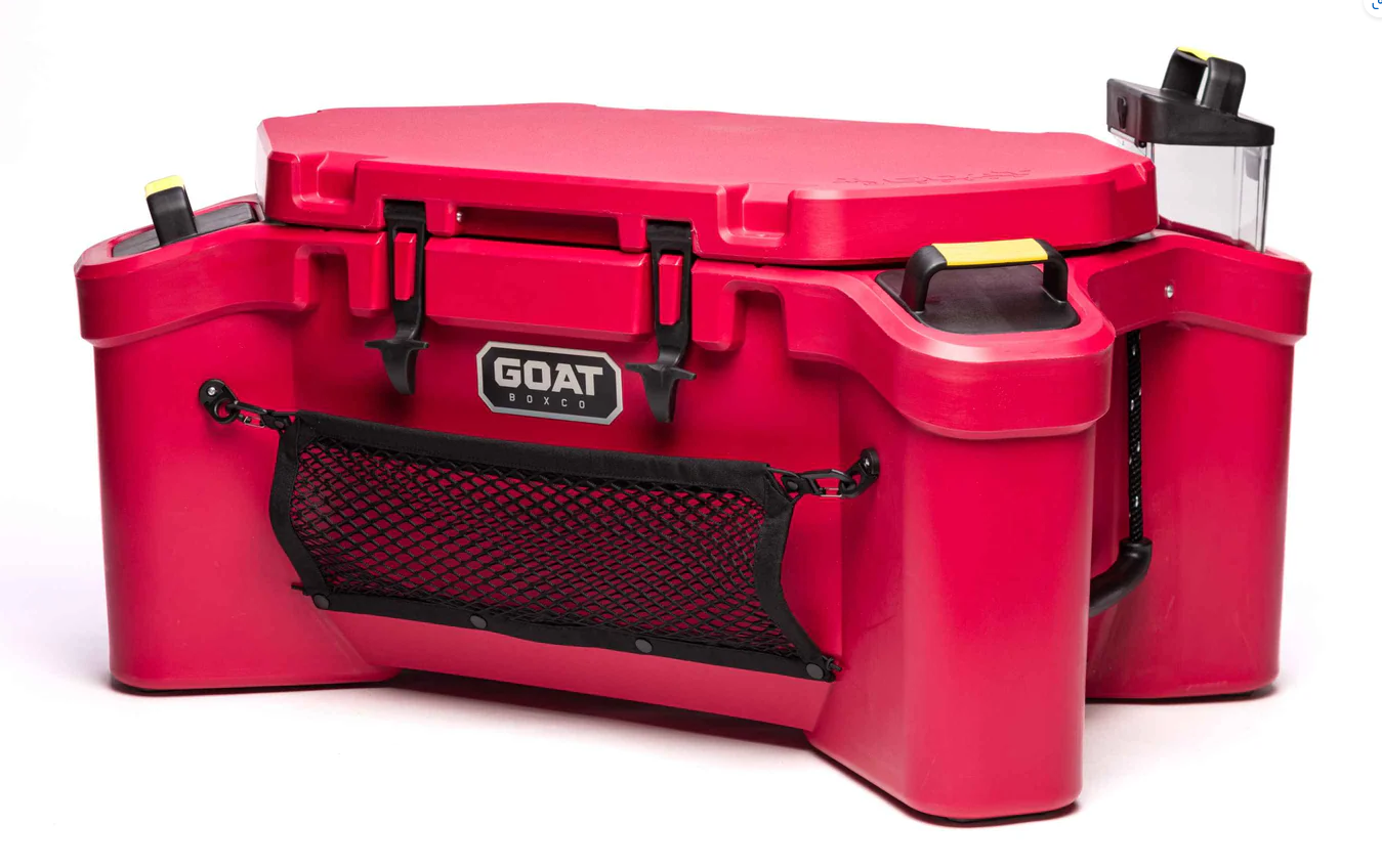 GOAT HUB 70 | 70-Quart Rotomolded Cooler with Built-In Dry Storage